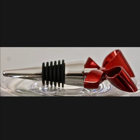 WILD EYE DESIGNS WINE STOPPER RED BOW HOLIDAY - Picture 2 of 4